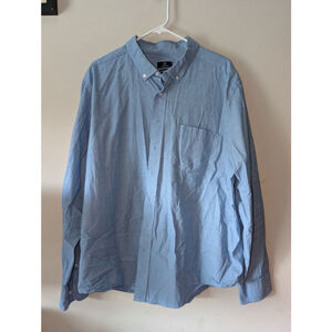Men's GEORGE Blue Classic Fit Casual Button Down Shirt XXL